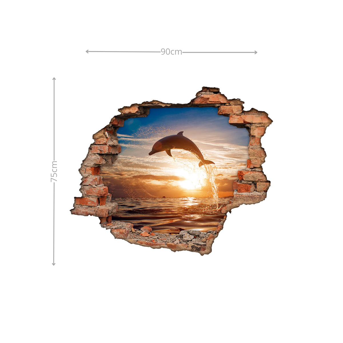 Adesivo Decorativo Buraco 3D Golfinho Saltando