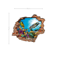 Adesivo Buraco 3D Tartaruga Marinha