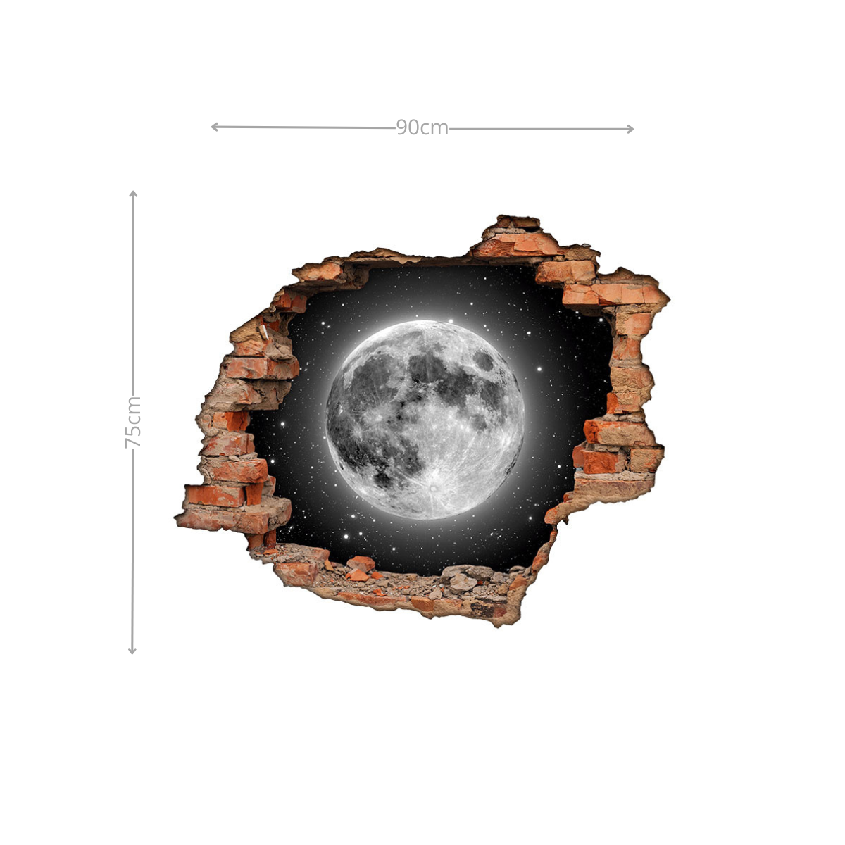 Adesivo Decorativo Buraco 3D Lua Cheia