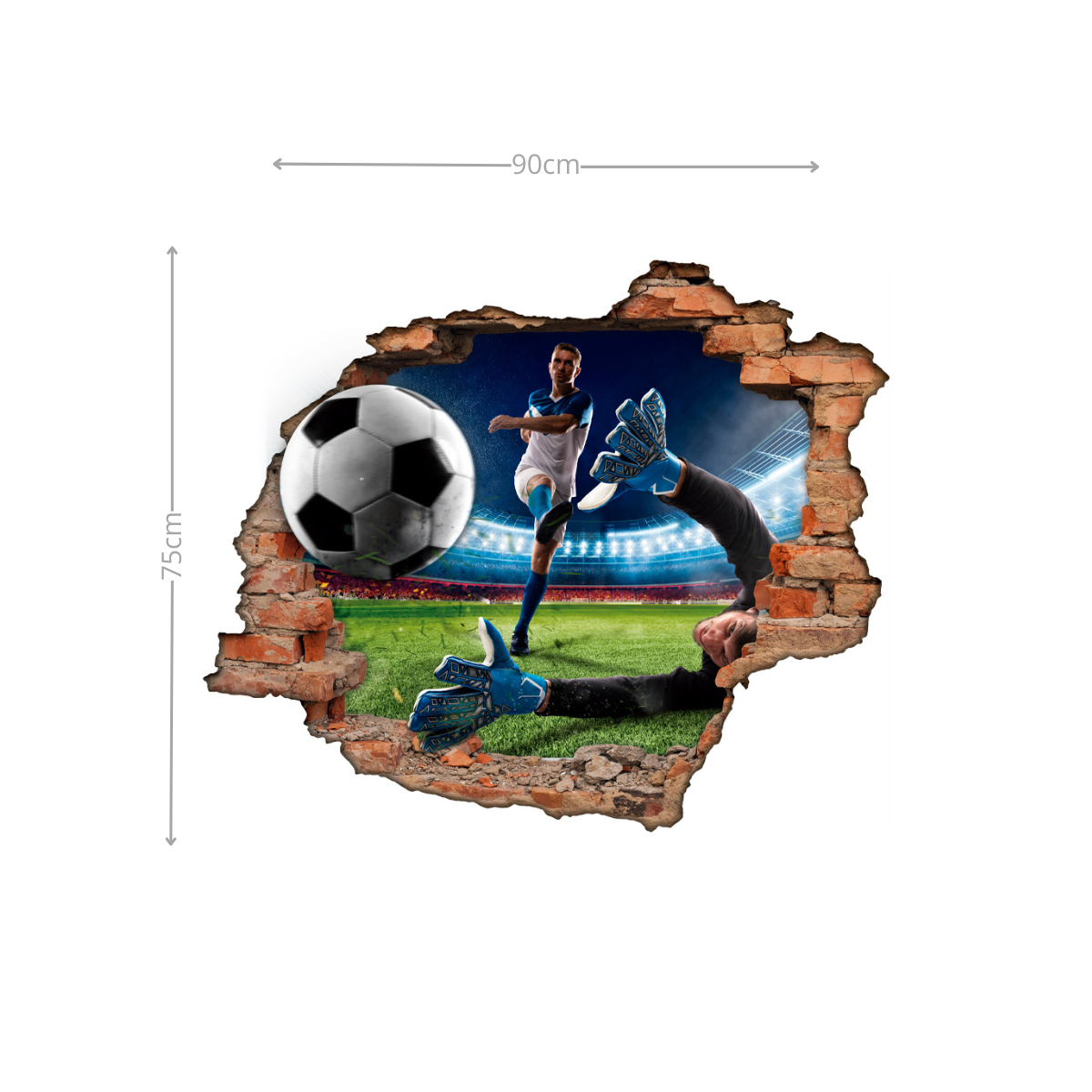 Adesivo Decorativo Buraco 3D Futebol