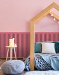 Papel de Parede Adesivo Meia Parede Ripado Blush