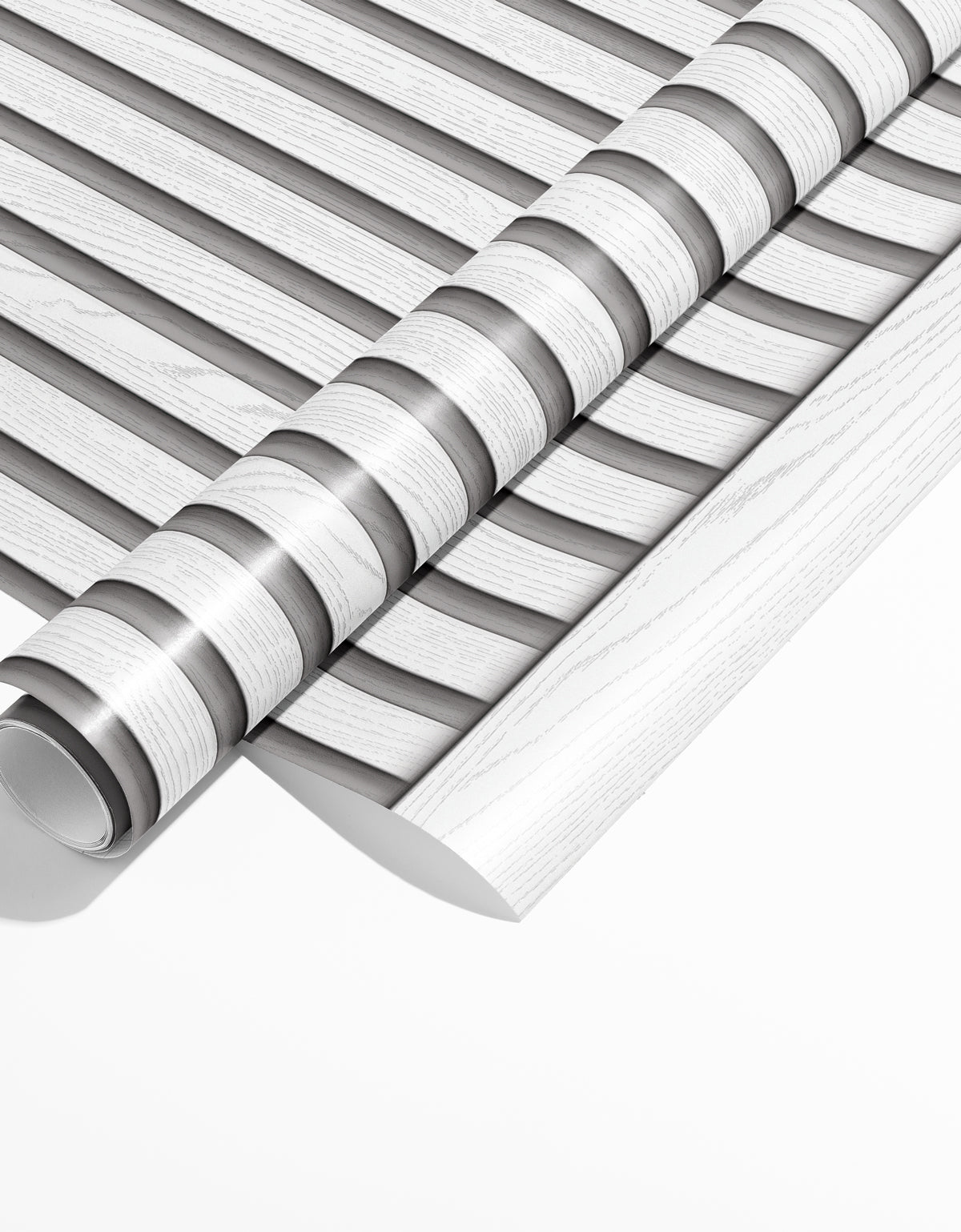 Papel de Parede Adesivo Meia Parede Ripado Branco
