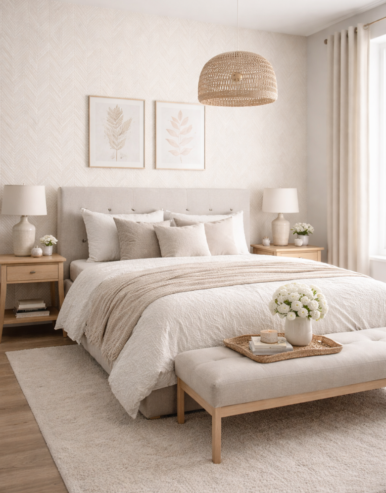 Revestimento Adesivo Telado Linho Chevron Soft Gold