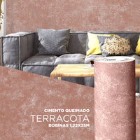 Revestimento Adesivo Cimento queimado Terracota 1,00m x 60cm