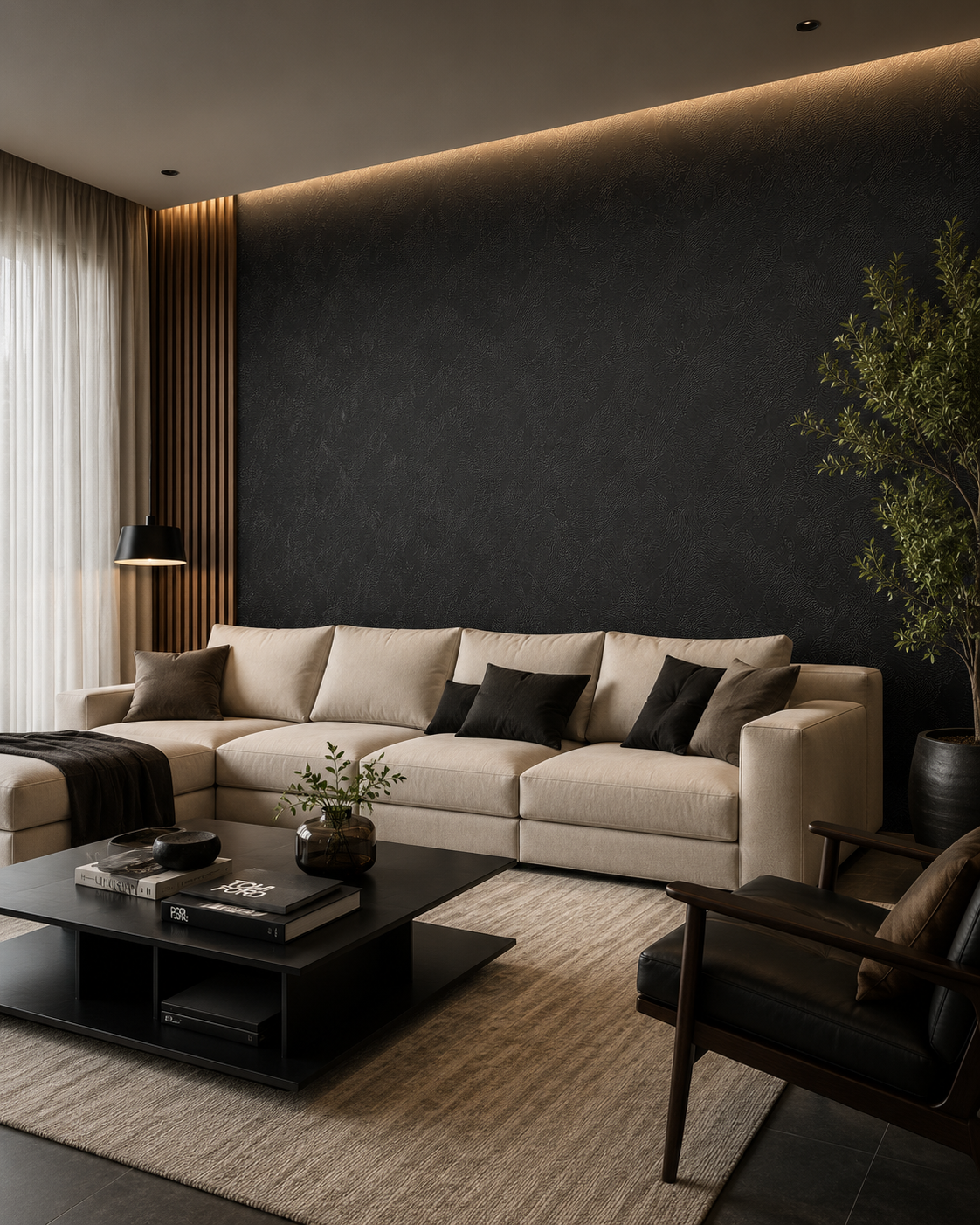 Revestimento Adesivo Savana Preto 1m x 60cm