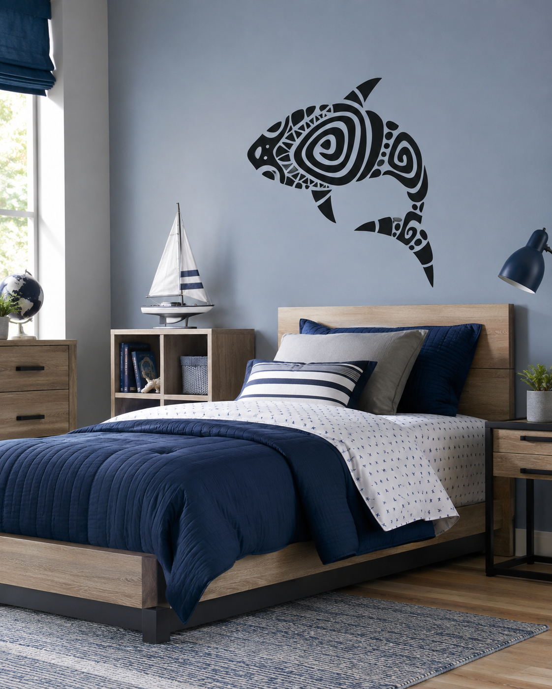 Adesivo Decorativo Tubarão Preto