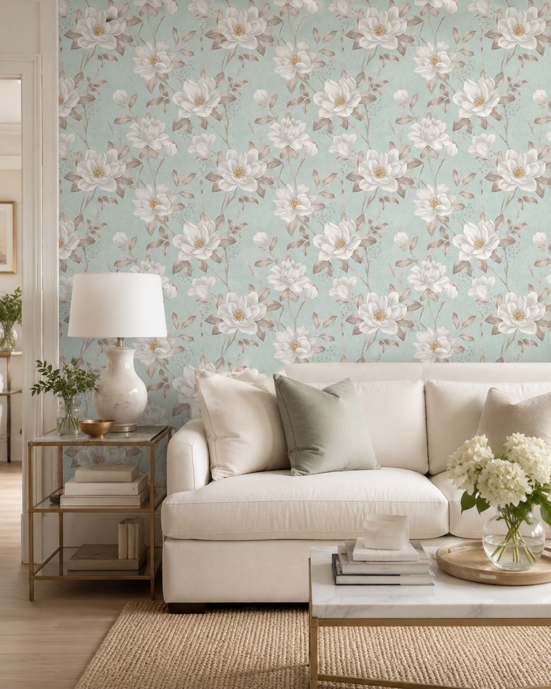 Papel de Parede Adesivo Floral Magnólia