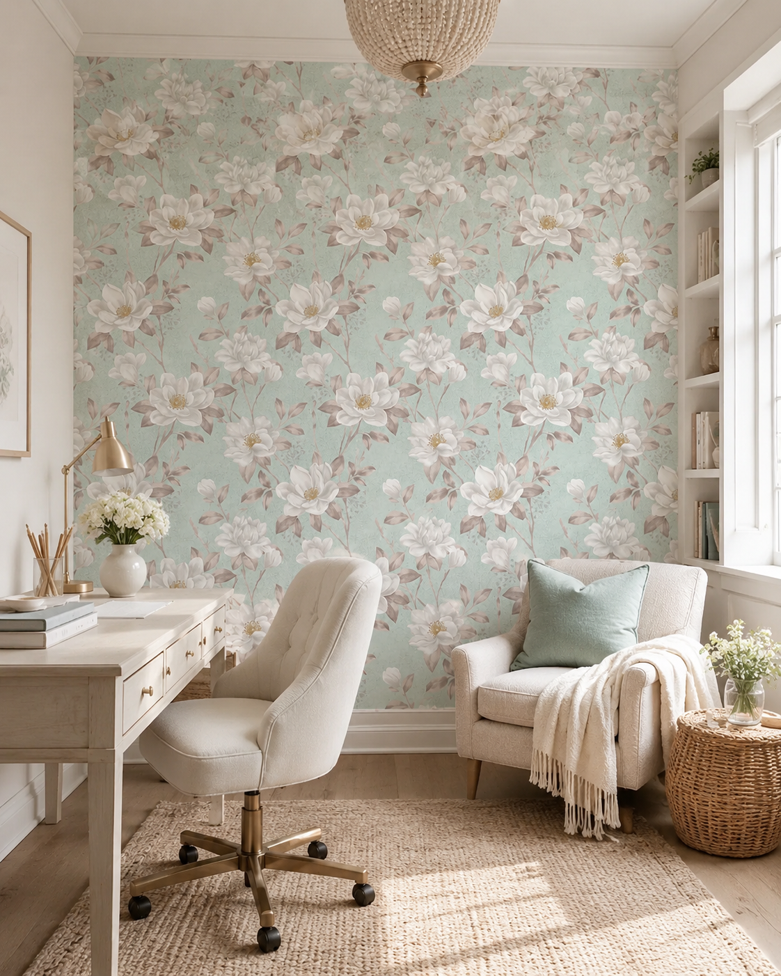 Papel de Parede Adesivo Floral Magnólia
