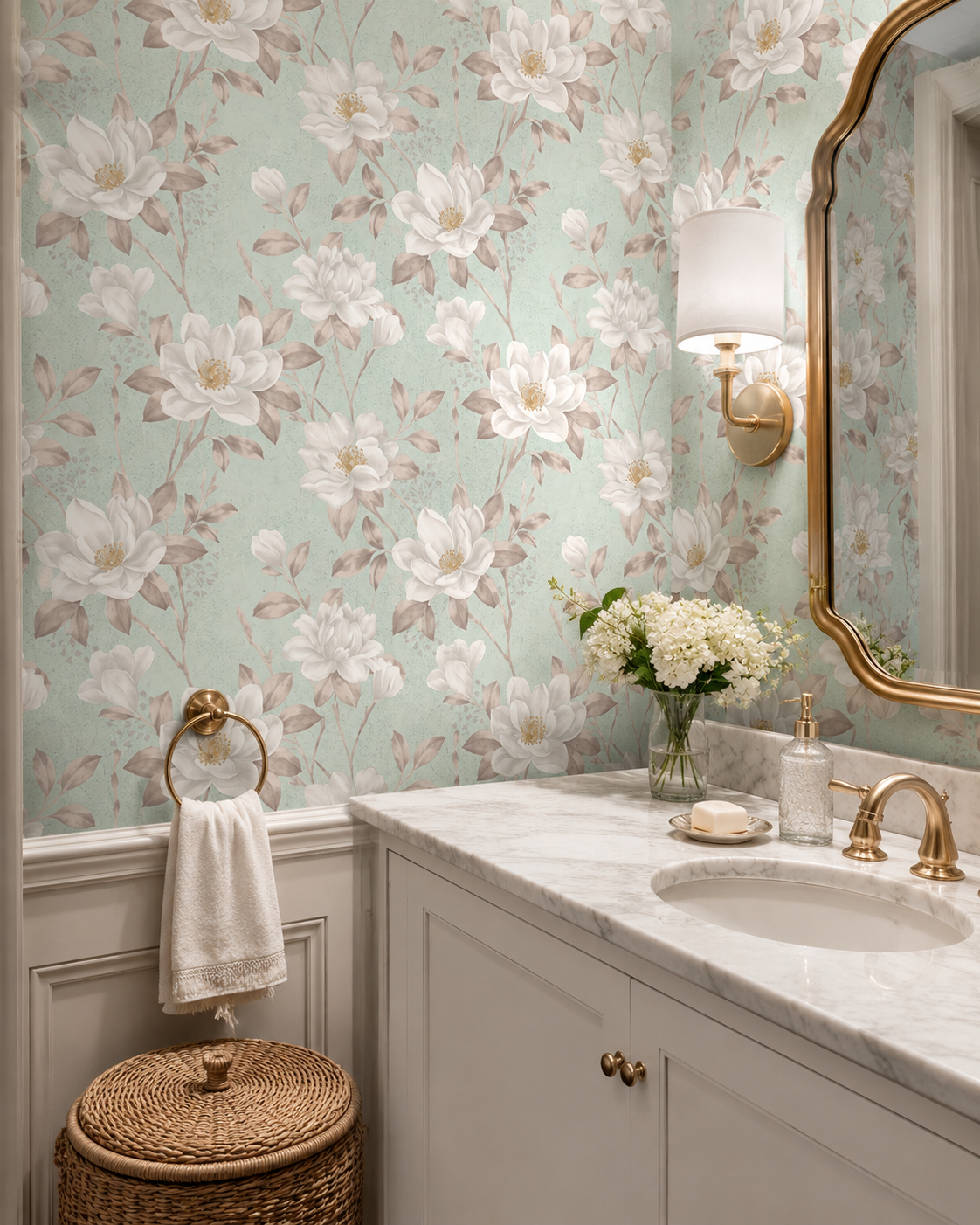 Papel de Parede Adesivo Floral Magnólia
