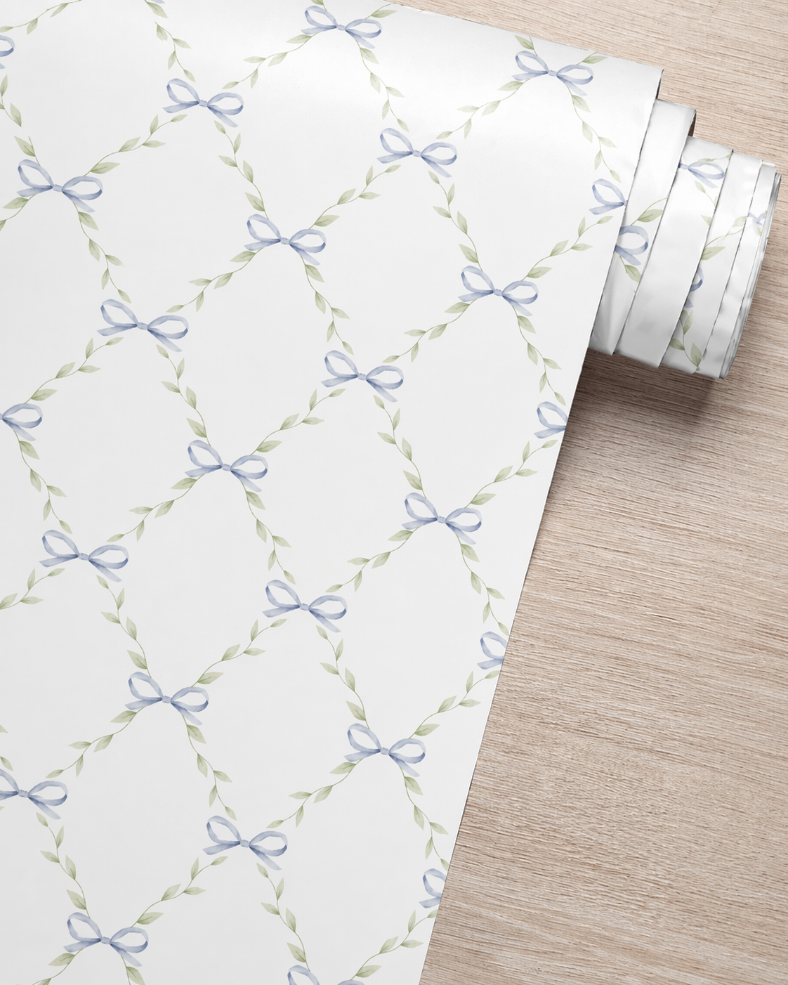 Papel de Parede Adesivo Laço Azul