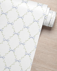 Papel de Parede Adesivo Laço Azul