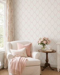 Papel de Parede Adesivo Laço Rosa