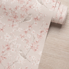 Papel de Parede Adesivo Floral Rosa com Pássaros