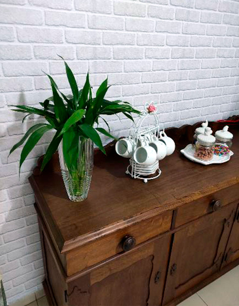 Papel De Parede Adesivo Tijolinho Branco Milão