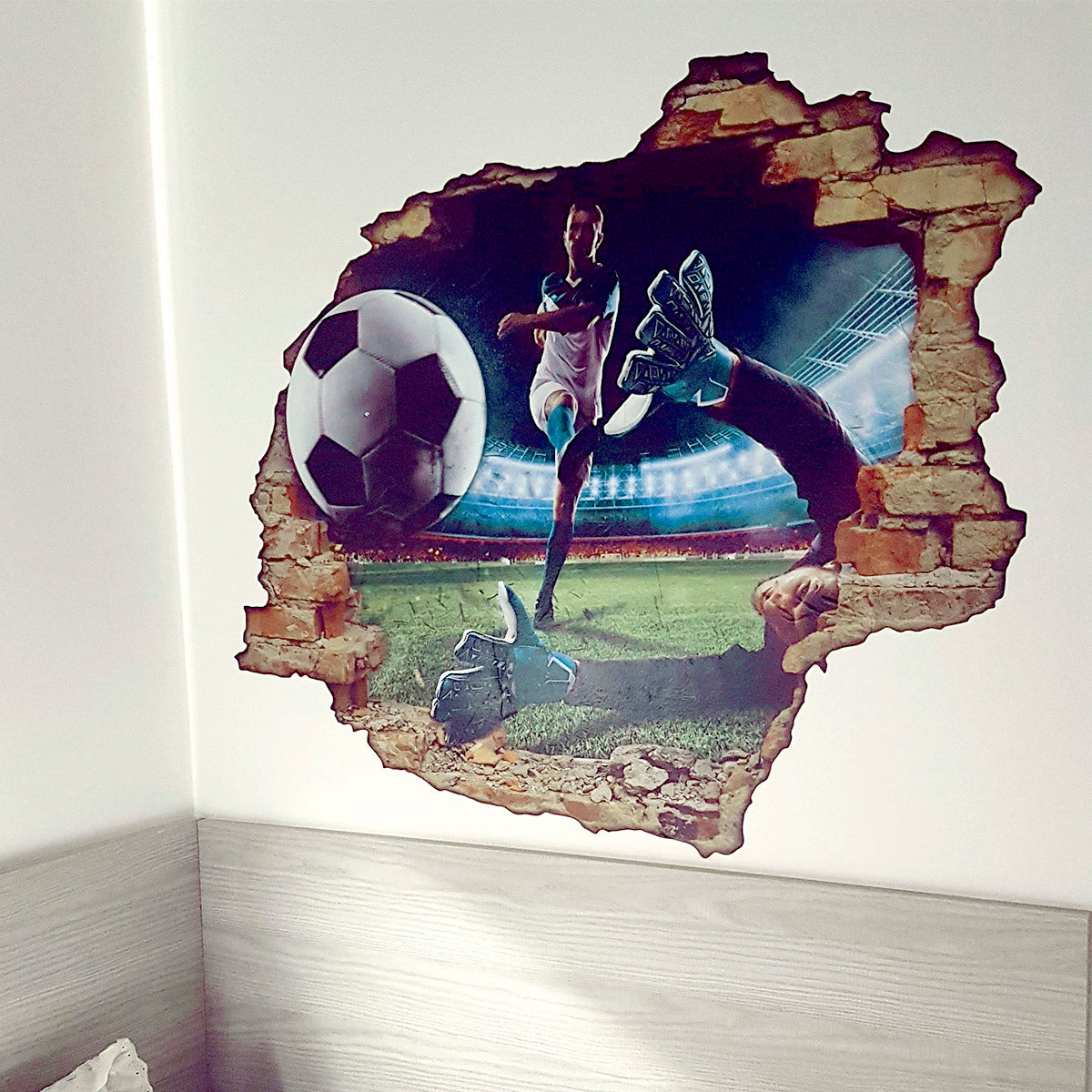 Adesivo Decorativo Buraco 3D Futebol