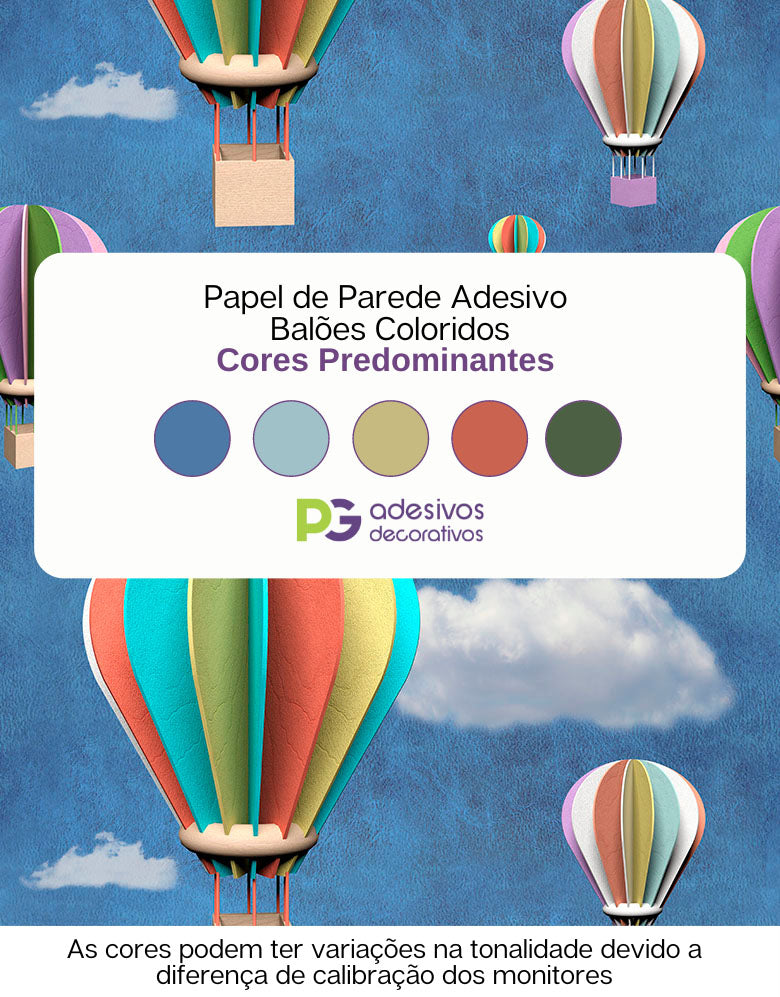 Papel de Parede Adesivo Balões Coloridos