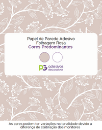 Papel de Parede Adesivo Folhagem Rosa