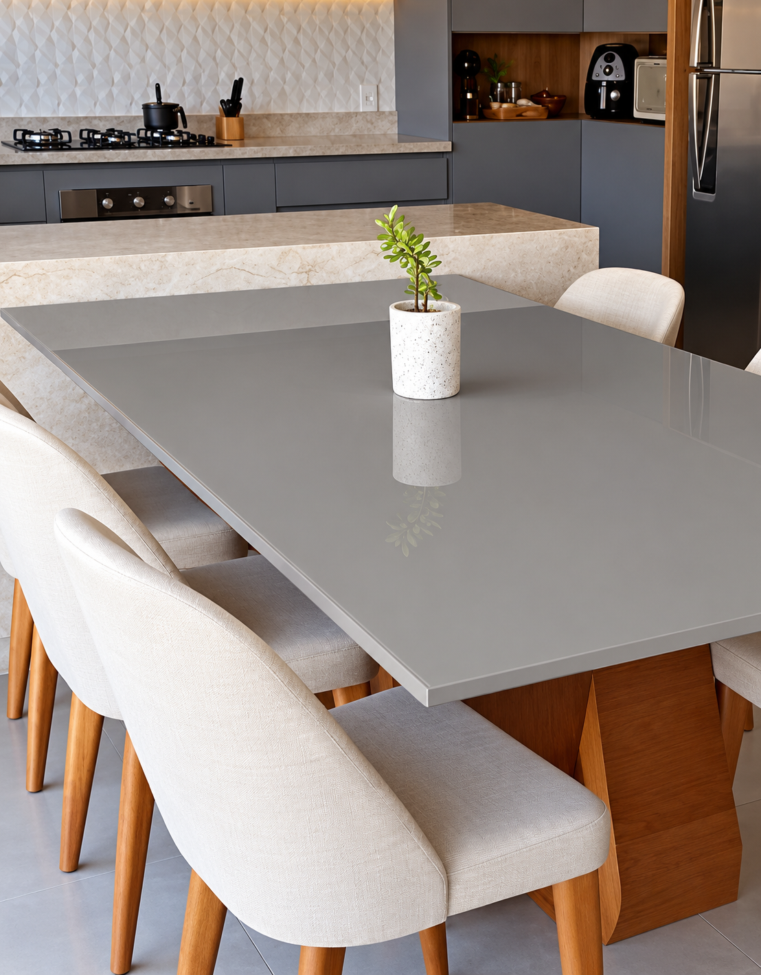 Adesivo para Mesa Cinza Laca Off