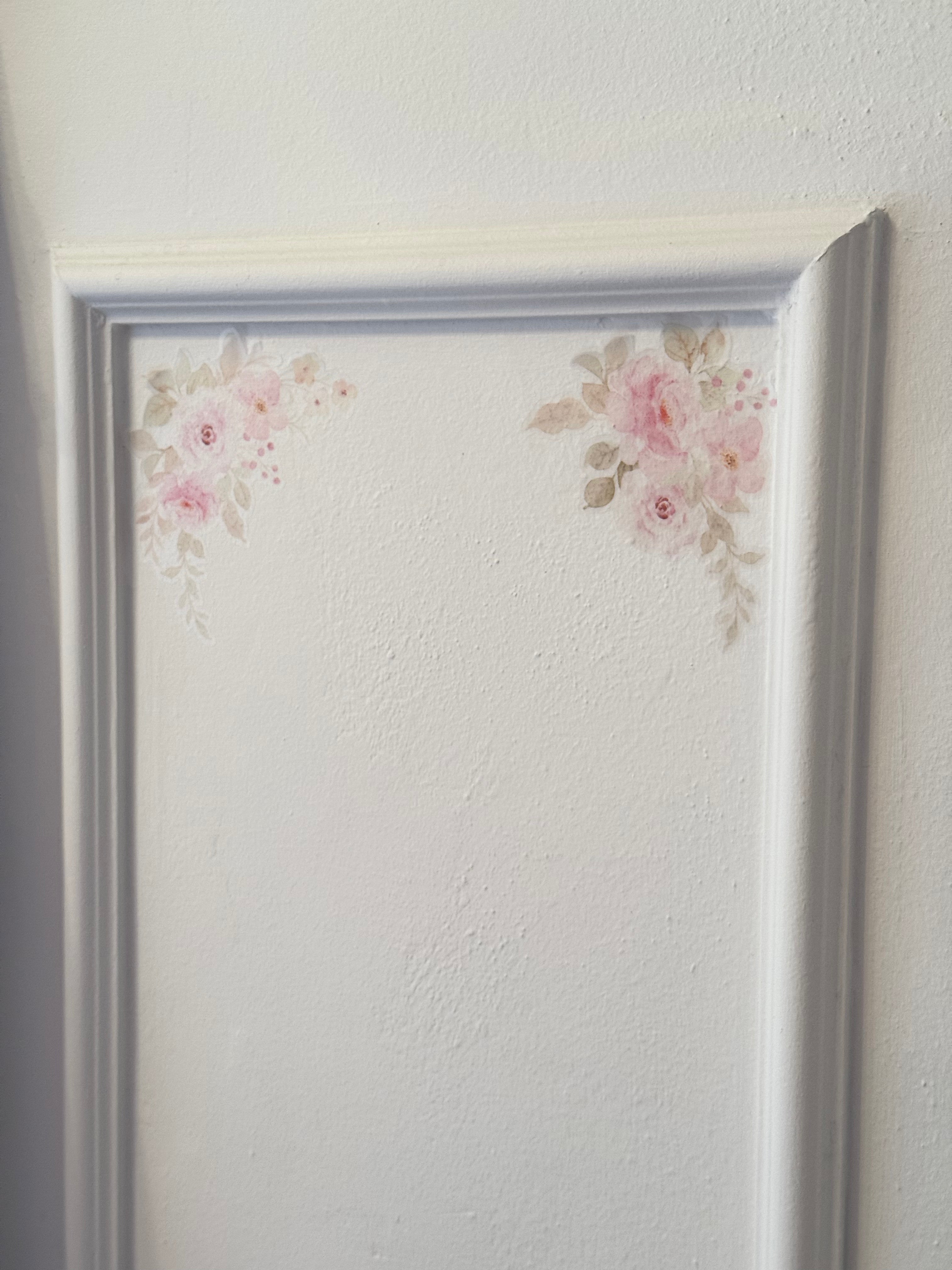 Cartela Adesiva Floral Rosa Aquarela