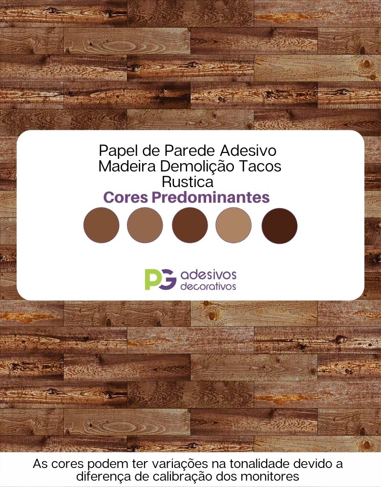 Papel de Parede Adesivo Madeira Demolição Tacos Rustica