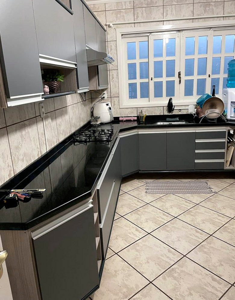 Adesivo Envelopamento para Armario e Balcão Grafite Fosco