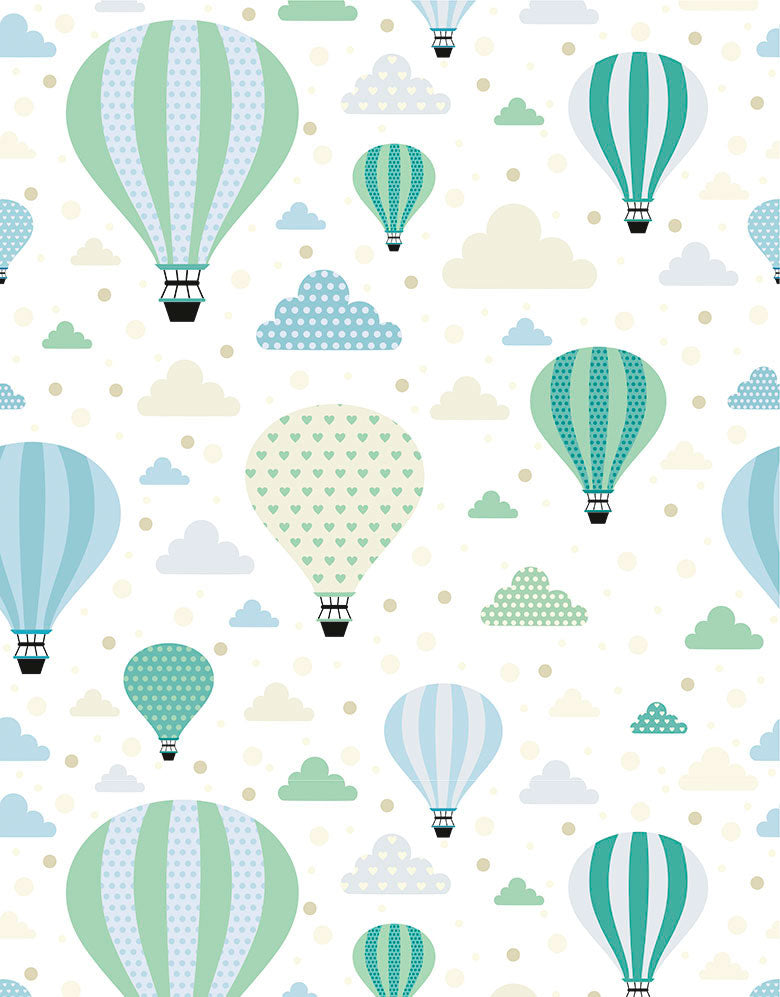 Papel de Parede Adesivo Balões Verdes