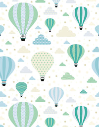 Papel de Parede Adesivo Balões Verdes