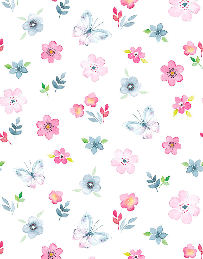 KIT DE 3 ROLOS - 3,00m x 50cm - Papel de Parede Romântico Jardim Encantado