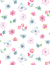 KIT DE 3 ROLOS - 3,00m x 50cm - Papel de Parede Romântico Jardim Encantado