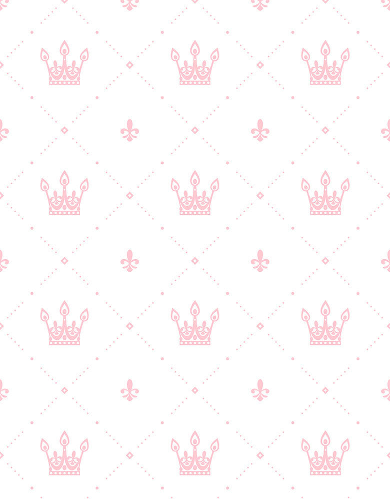 Papel de Parede Adesivo Coroa Princesa Rosa