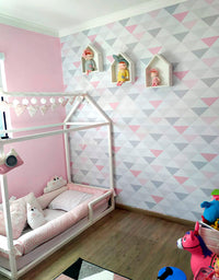 Papel de Parede Adesivo Triângulo Rosa