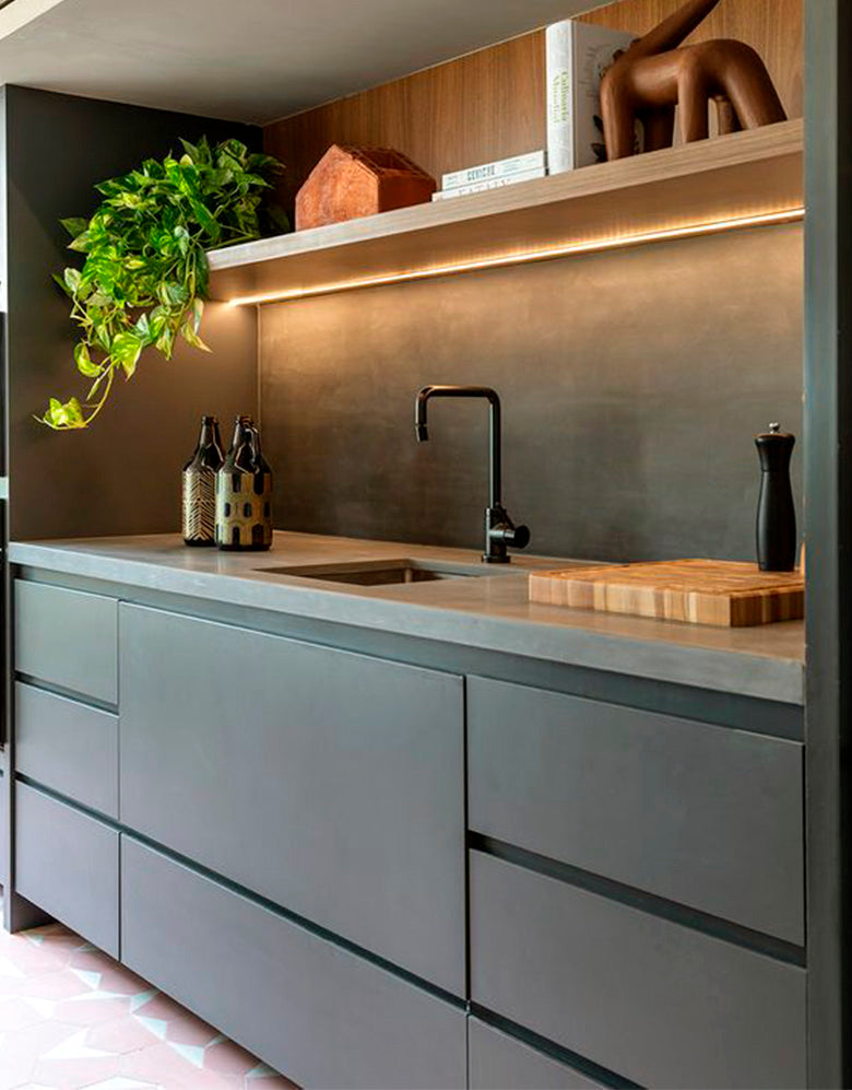 Adesivo Envelopamento para Armario e Balcão Grafite Fosco