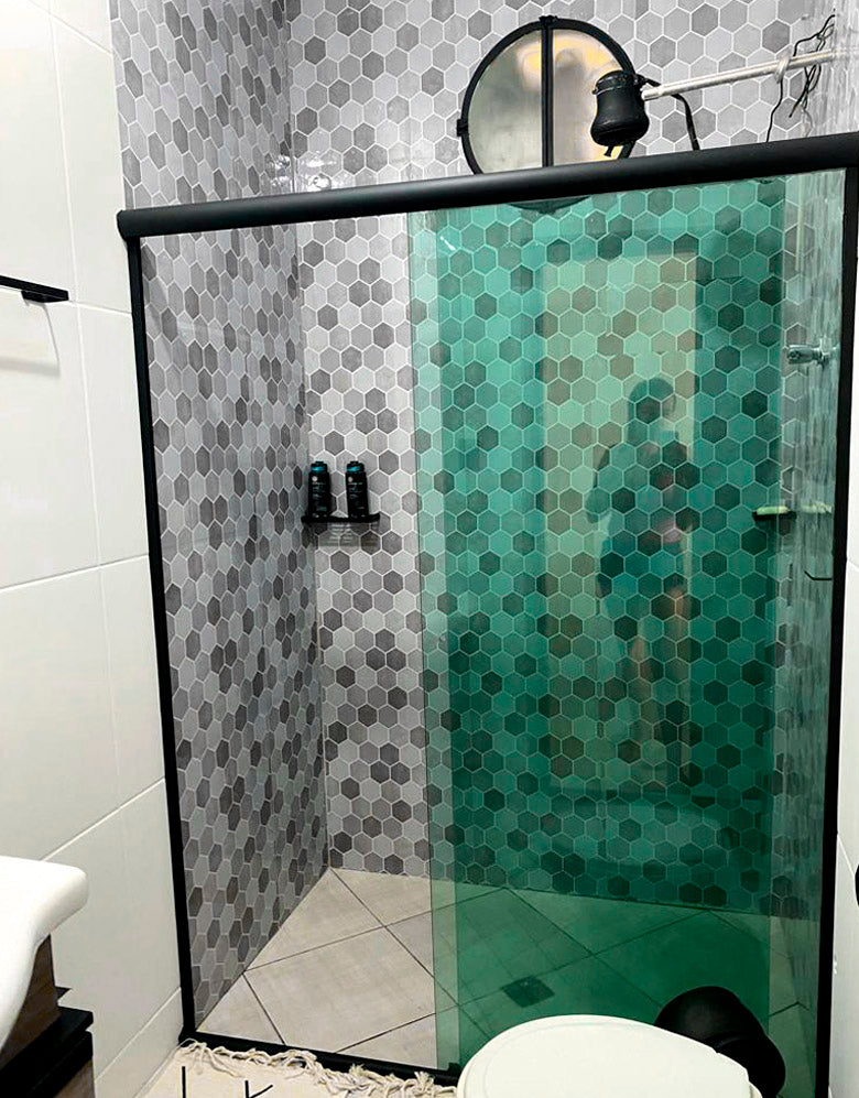 Papel de Parede Adesivo Hexágonos Colmeia Cimento Queimado