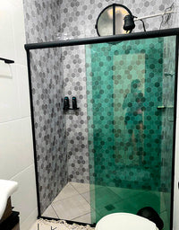 KIT DE 1 ROLOS - 1,50m x 50cm - Papel de Parede Adesivo Hexágonos Colmeia Cimento Queimado