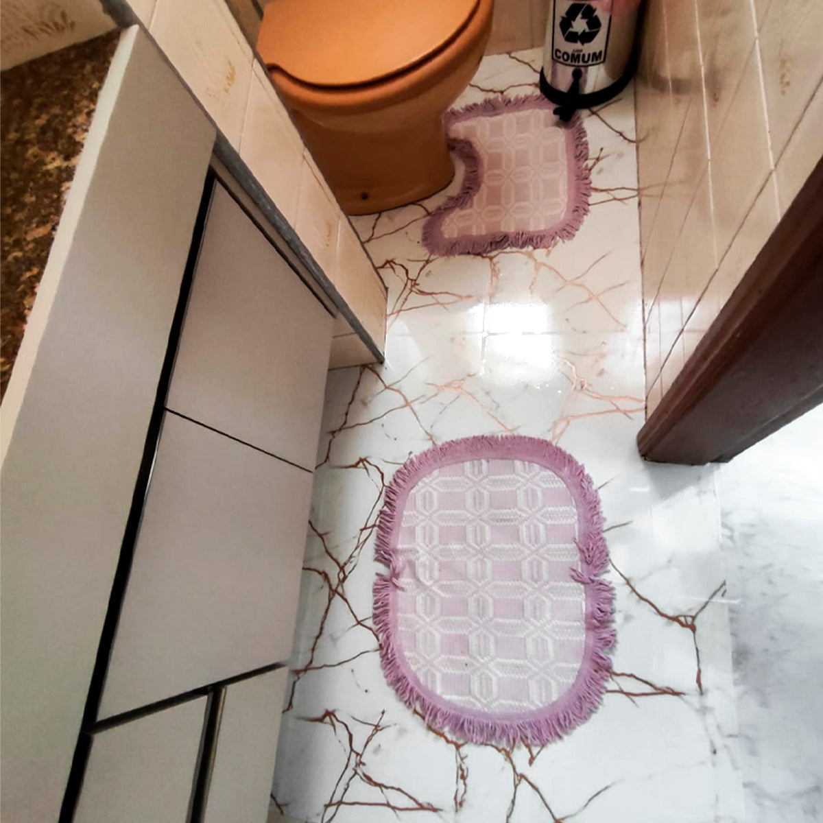 Adesivo para Chão Mármore Calacatta Oro Brilho