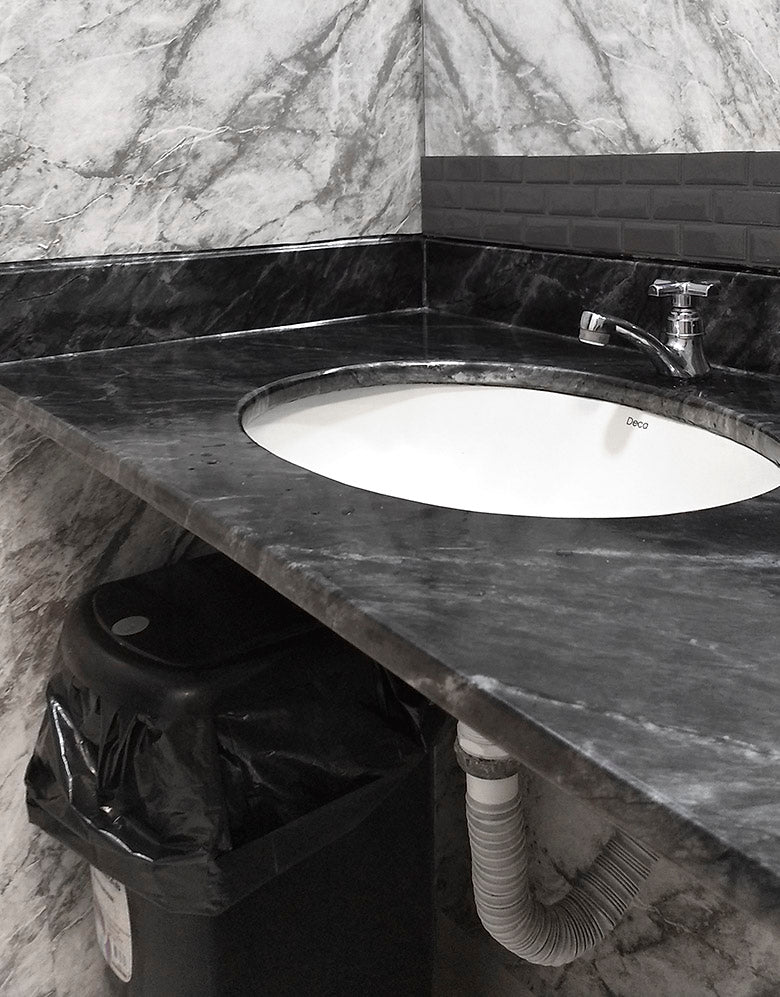 Adesivo para Pia Mármore Silver Black