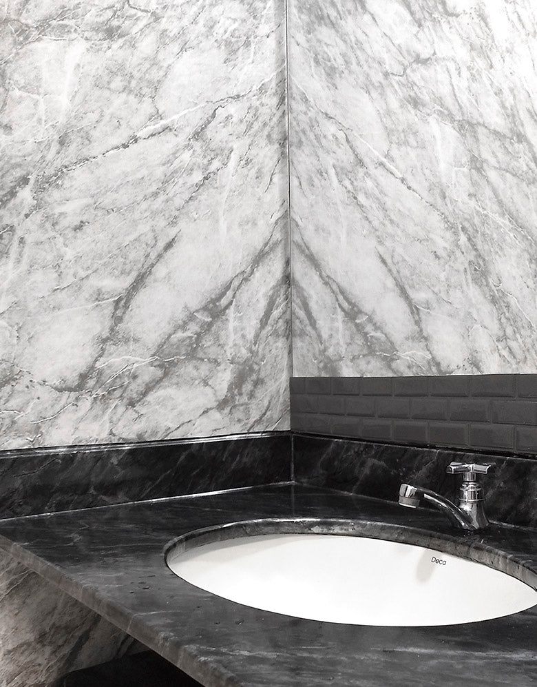 Adesivo para Pia Mármore Silver Black