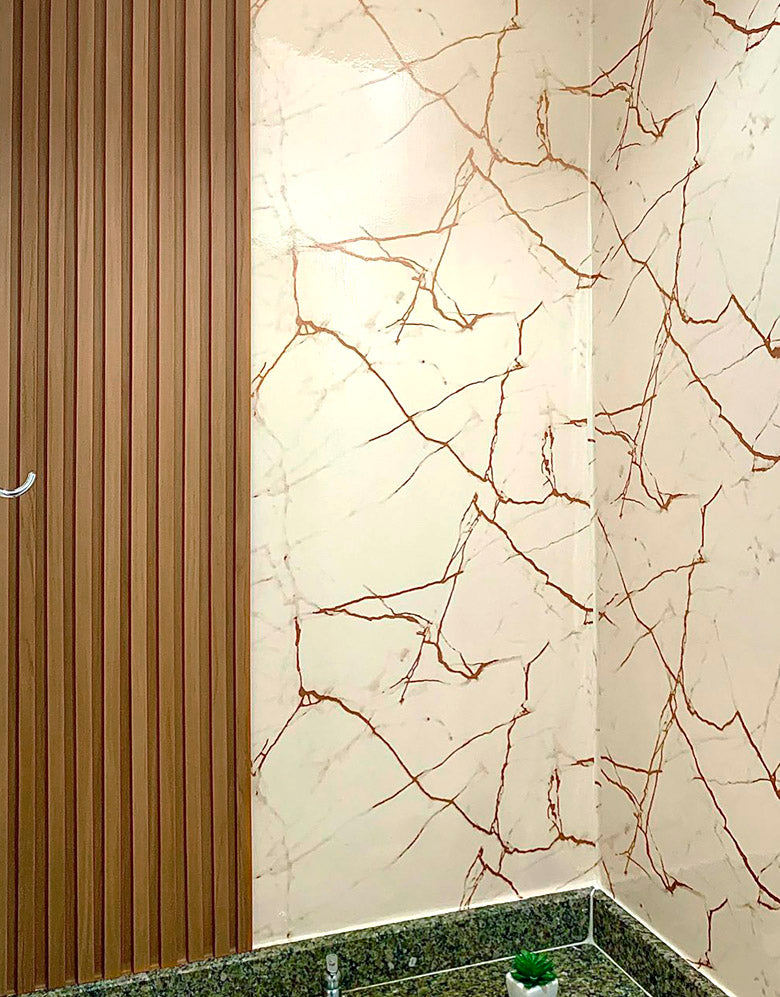 Revestimento Adesivo Mármore Crema Marfil Brilho