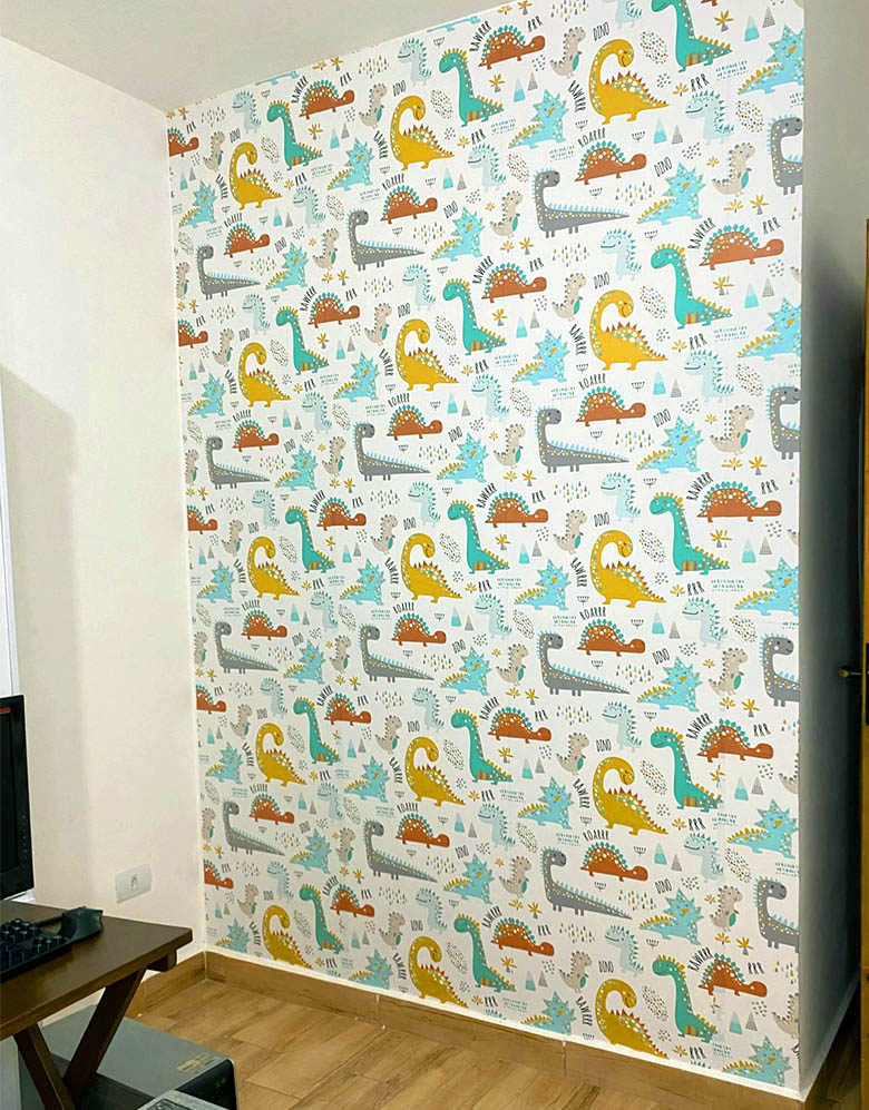 Papel de Parede Adesivo Dinos Coloridos