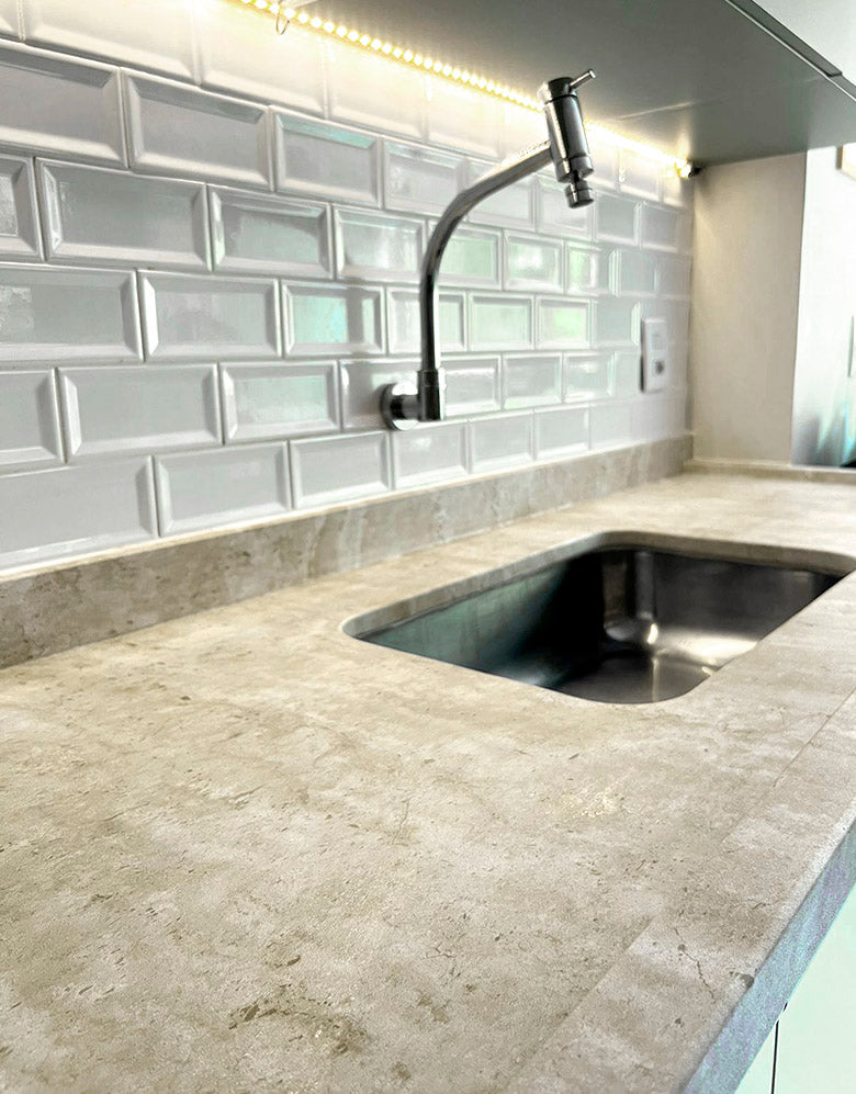 Adesivo para Pia Mármore Travertino Fosco