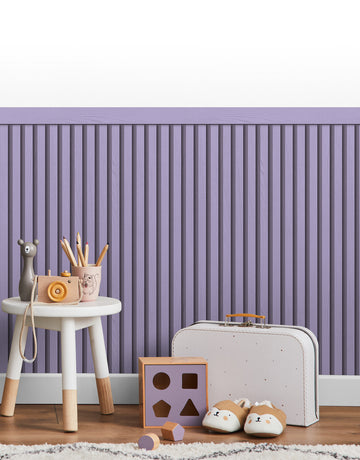 Papel de Parede Adesivo Meia Parede Ripado Lavanda