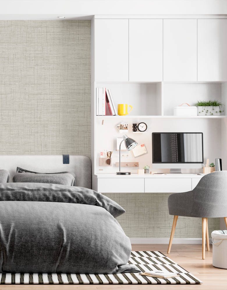 Papel de Parede Texturizado Linho Palha