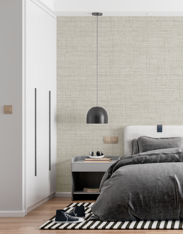 Papel de Parede Texturizado Linho Palha