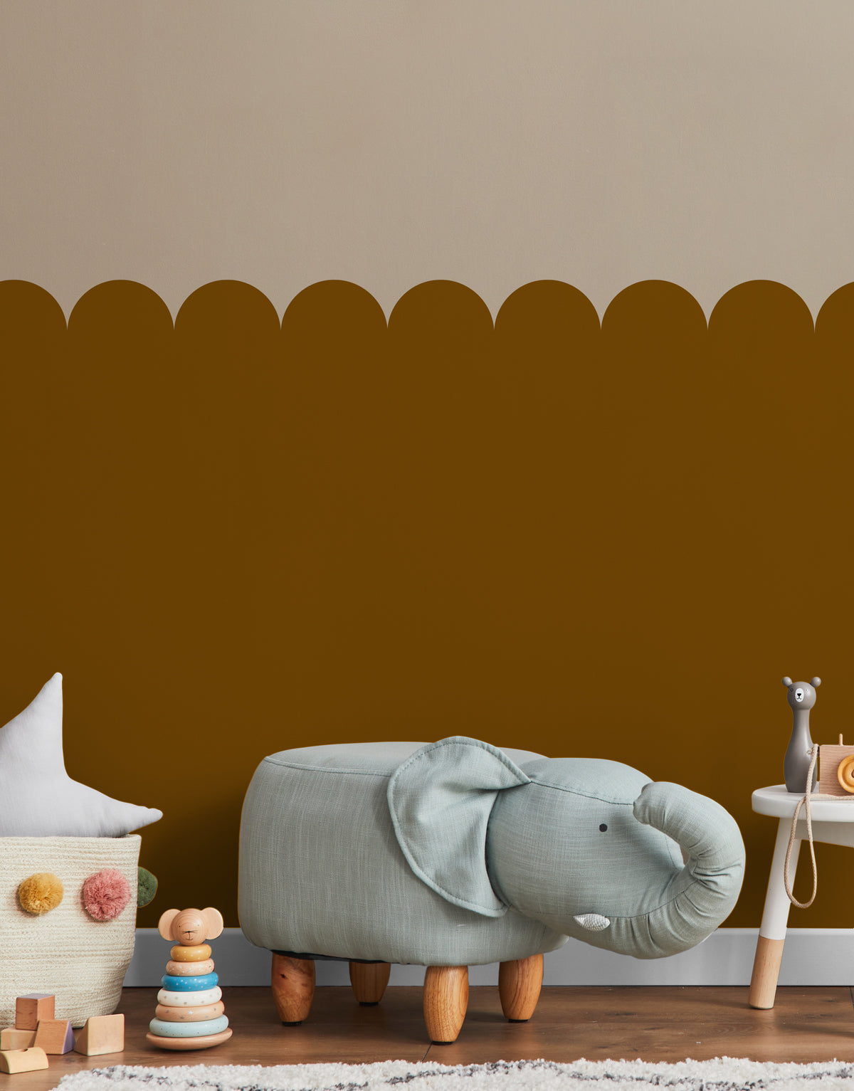Papel de Parede Adesivo Meia Parede Cerquinha Chocolate