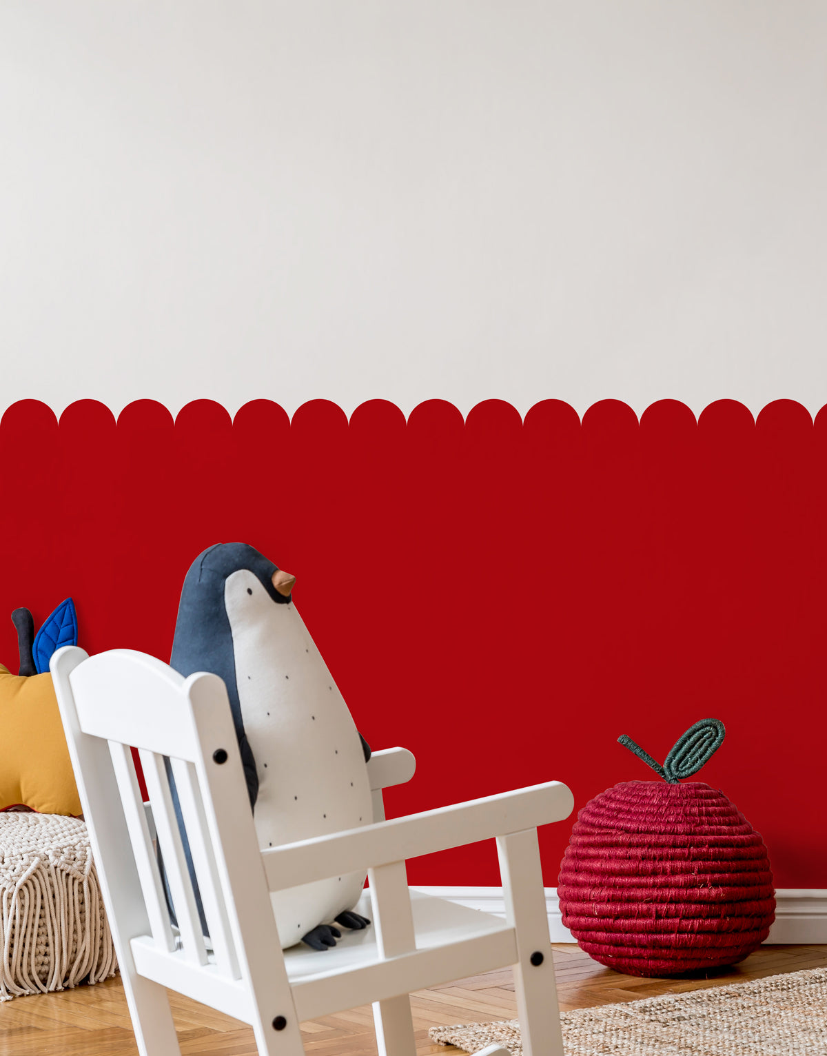 Papel de Parede Adesivo Meia Parede Cerquinha Tomate