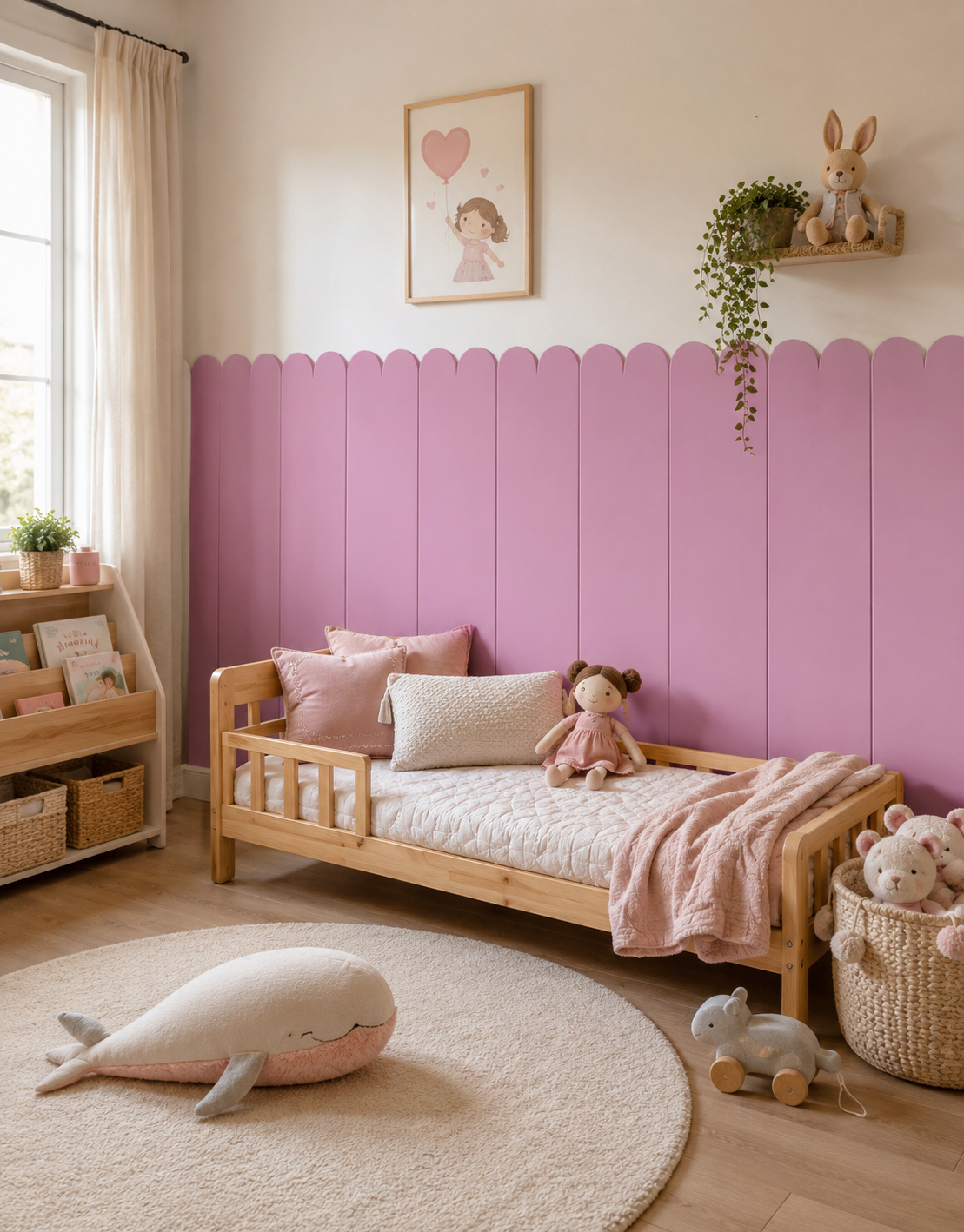 Papel de Parede Adesivo Meia Parede Cerquinha Mauve