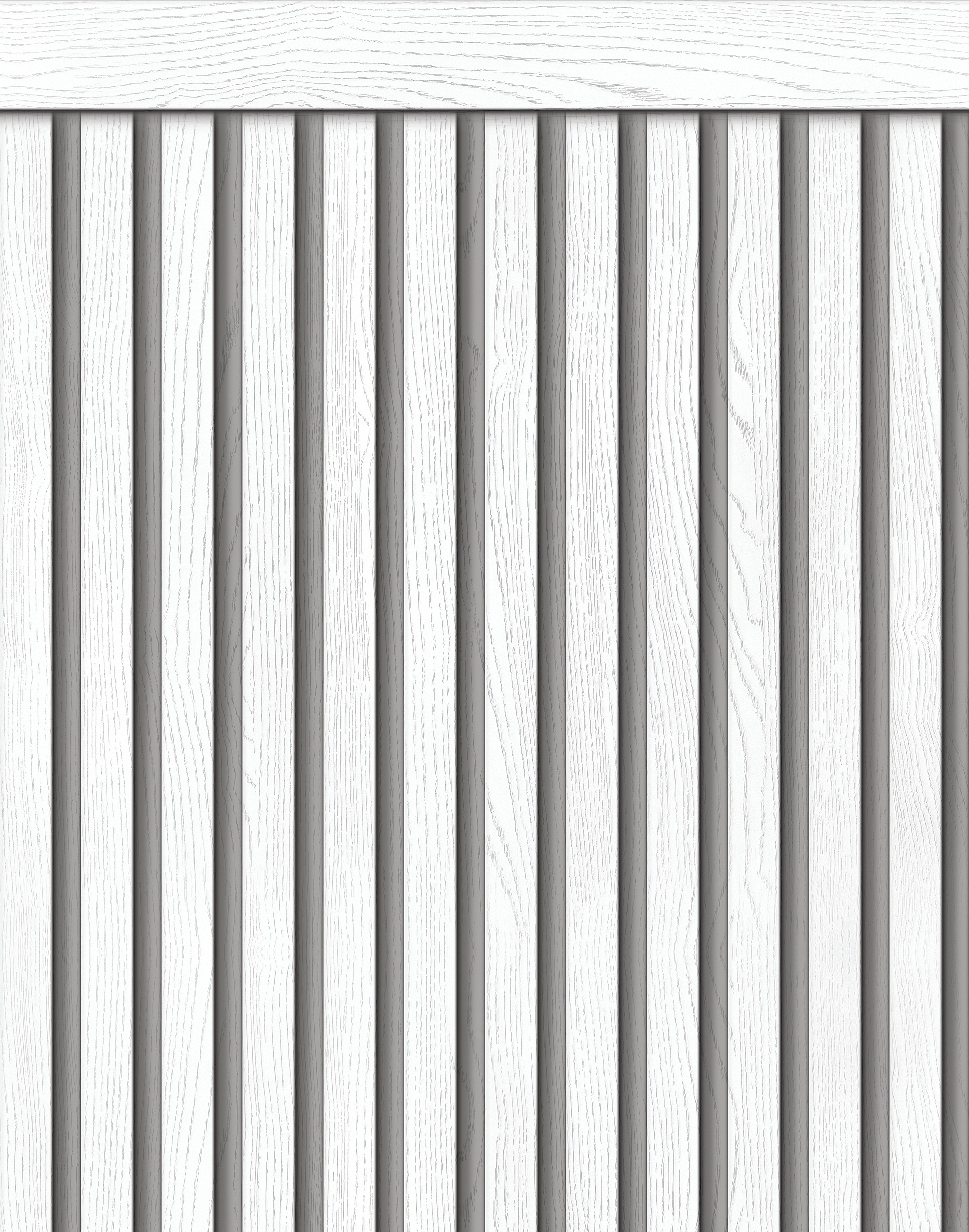 Papel de Parede Adesivo Meia Parede Ripado Branco