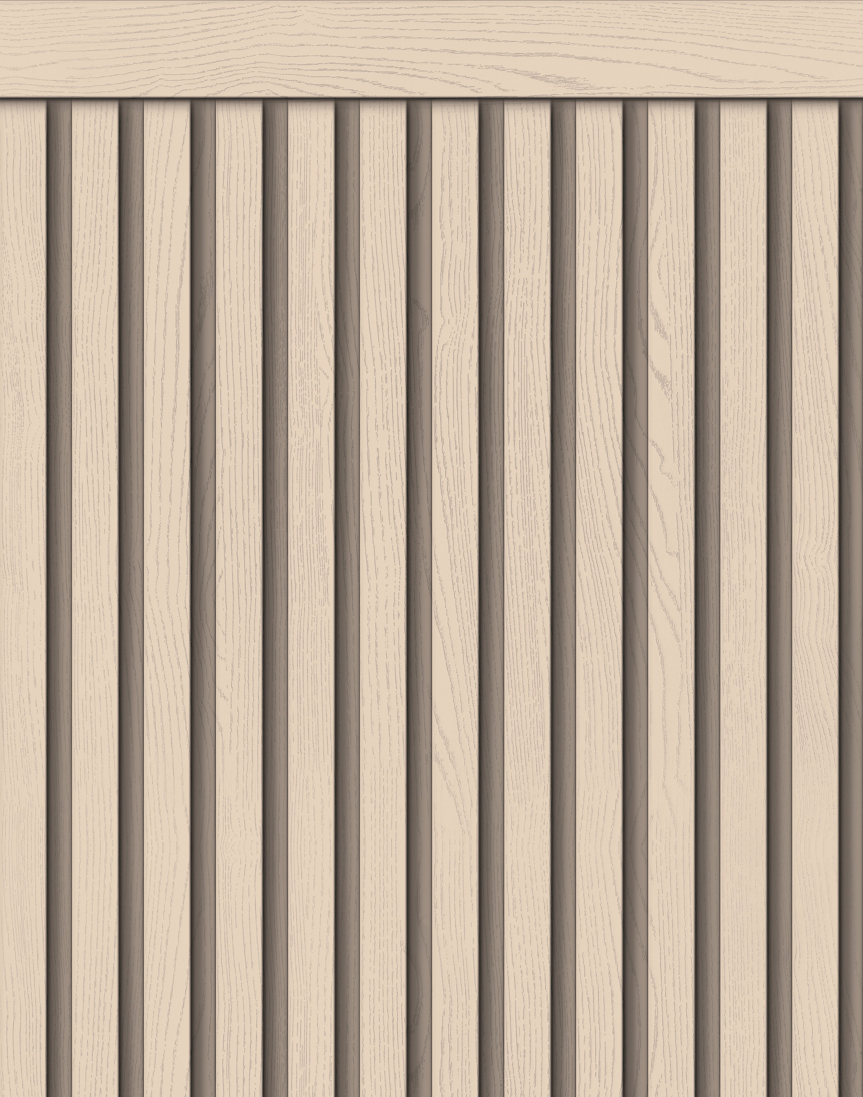 Papel de Parede Adesivo Meia Parede Ripado Creme