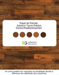 Papel de Parede Adesivo Madeira Tacos Polidos