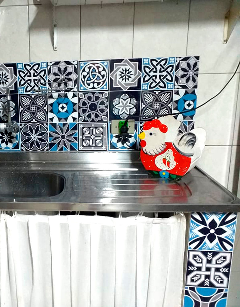 Papel de Parede Adesivo Azulejo Marine